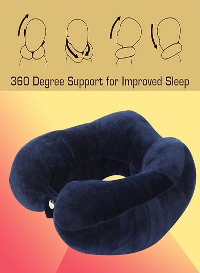 BigPlayer Neck Pillow with Eye Mask Neck Rest Air Pillow - Soft Lightweight, Comfortable Travel Essential Car Pillow, Flight, and Travel Accessory Pillow for Neck Pain Relief - Image 4
